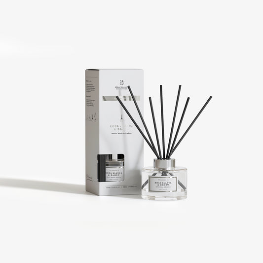 Diffuseur en Sticks Premium - Rose Blanche & Bambou